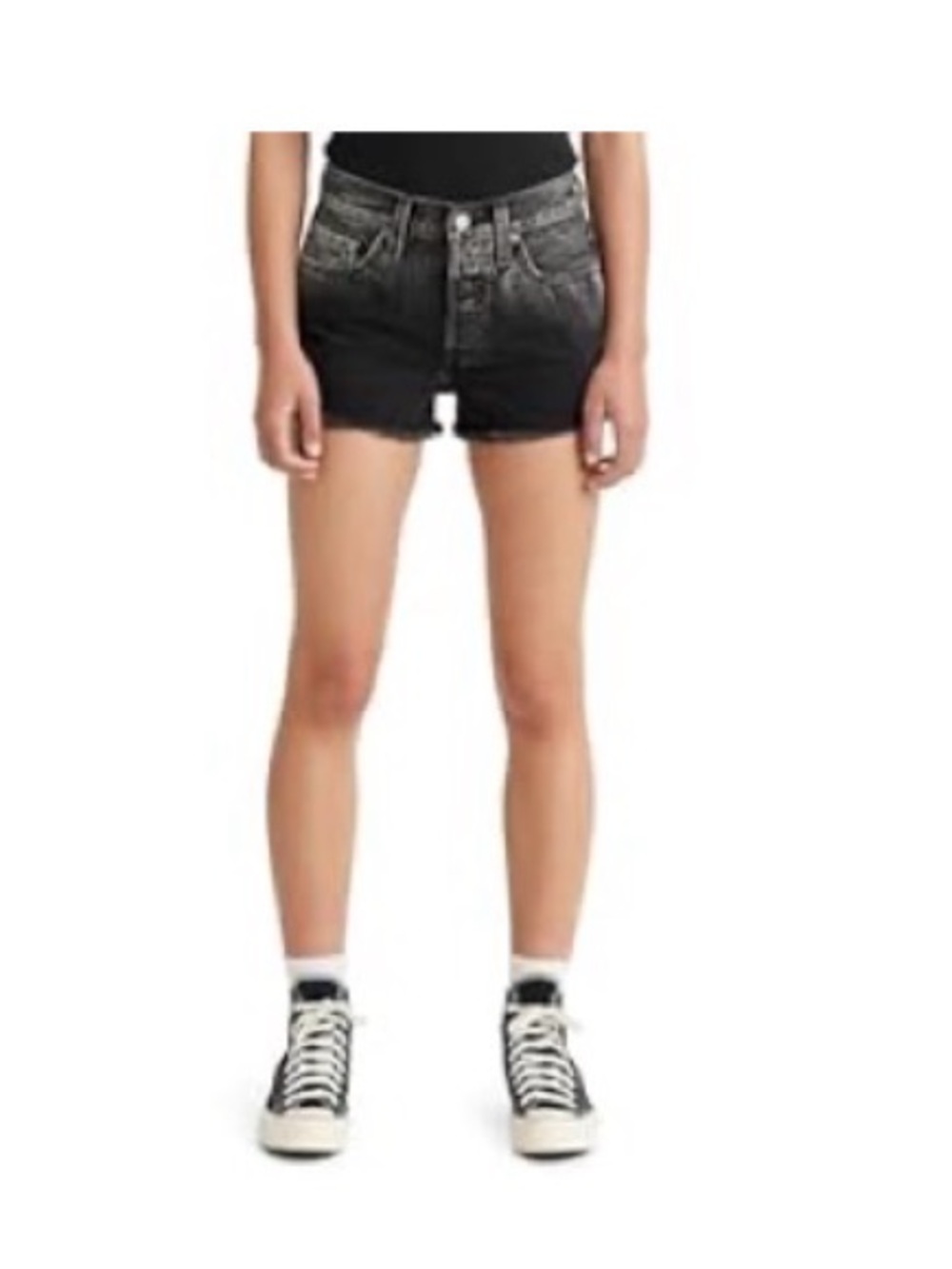 Levi's Black Washed High-Rise Denim Cutoff Shorts